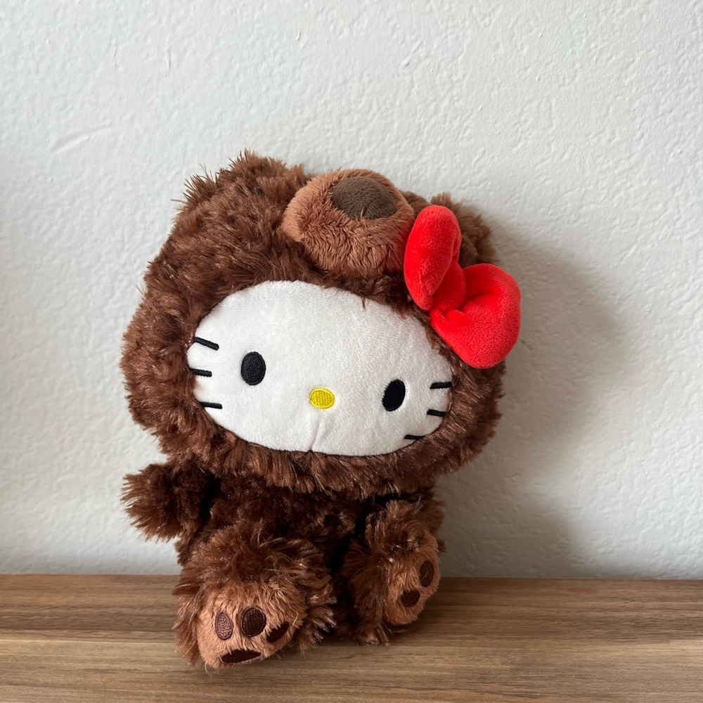 Hello Kitty Brown Plush with Red Bow